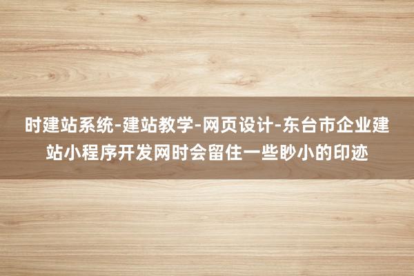 时建站系统-建站教学-网页设计-东台市企业建站小程序开发网时会留住一些眇小的印迹